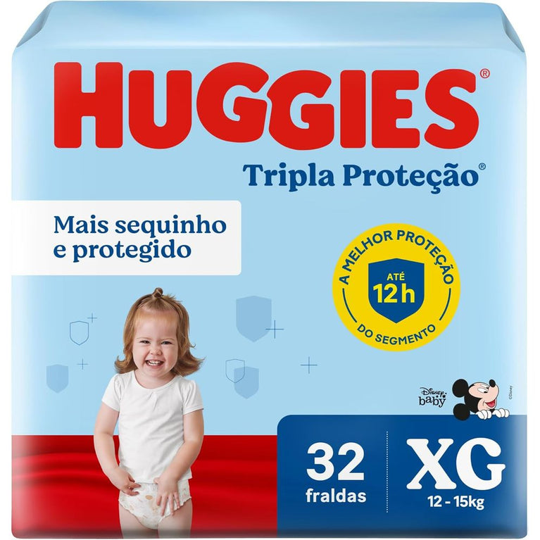 Huggies Fralda Tripla Proteção XG 32 Un