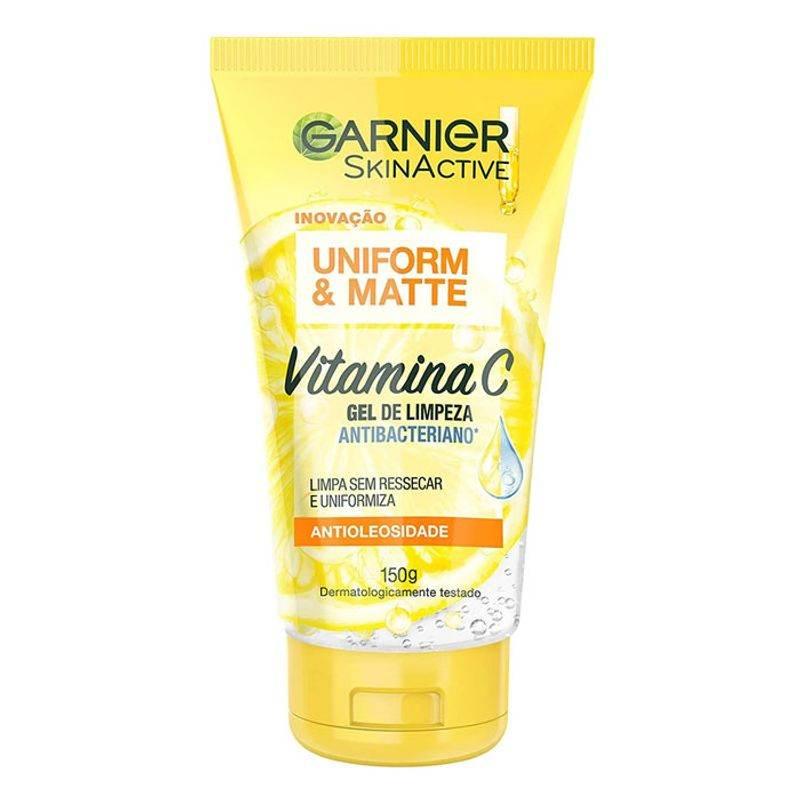 Gel de Limpeza Antibacteriano Garnier Uniform & Matte Vitamina C 150g - Drogaria Poupa Centro