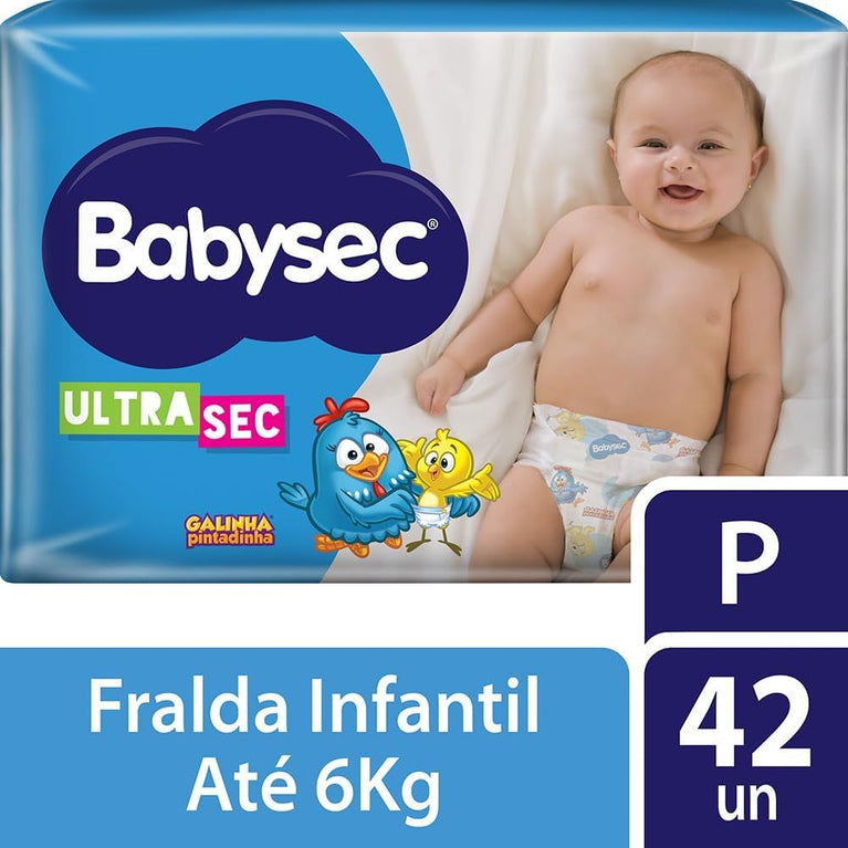 Fralda Babysec Ultrasec Galinha Pintadinha Mega P 42 unidades