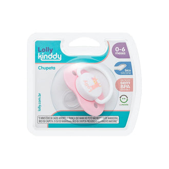 Chupeta Lolly Zoo Rosa 0-6 Meses Ortodôntica