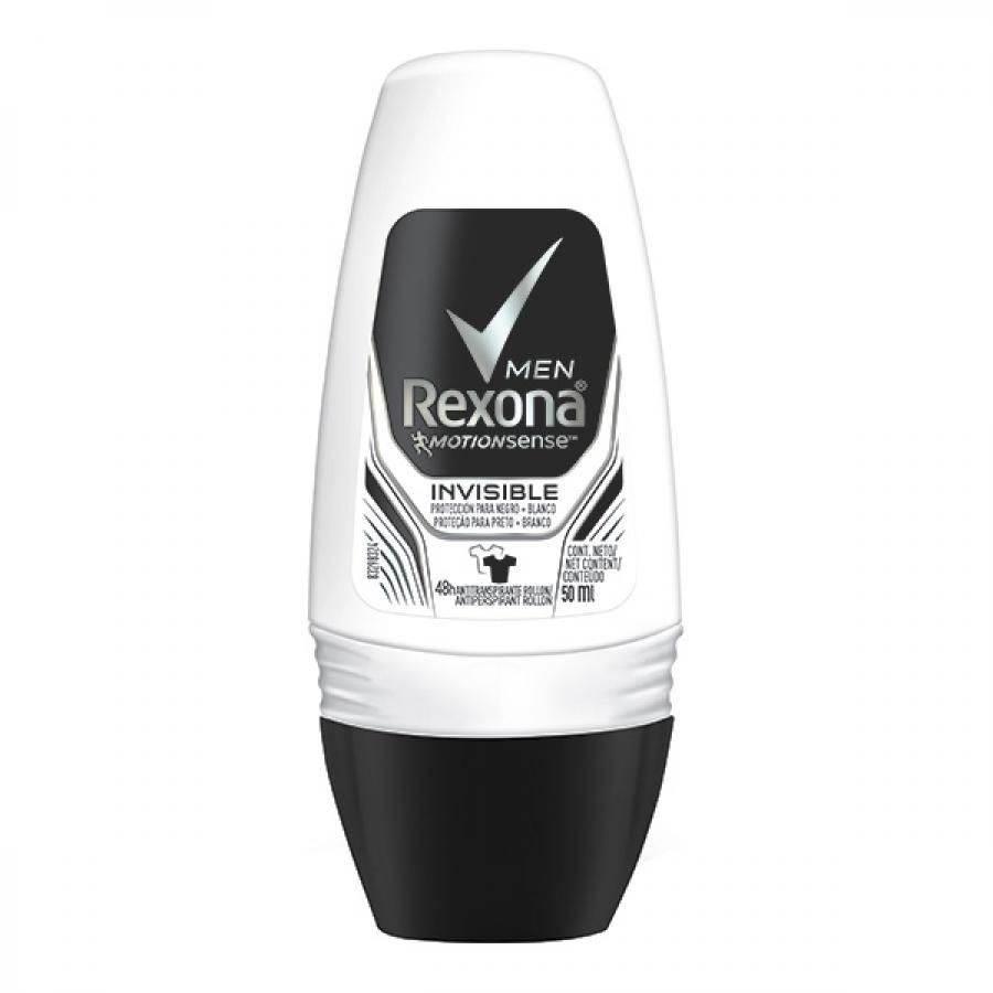 Desodorante Roll On Rexona Masculino Invisible com 50ml - Drogaria Poupa Centro