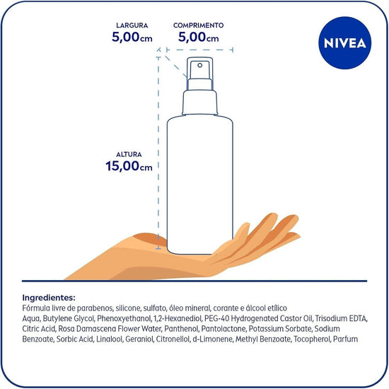 NIVEA Hidratante Facial Mist Aqua Rose 150ml - Hidratante em spray com água de rosas - Drogaria Poupa Centro