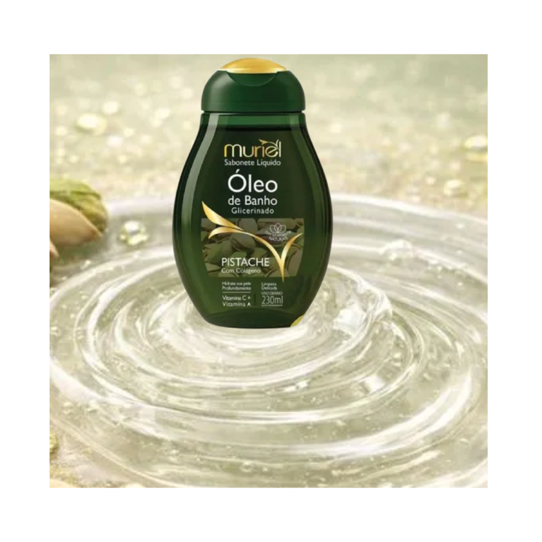 Sabonete Líquido Muriel Óleo De Banho Glicerinado Pistache Com Colágeno 230ml