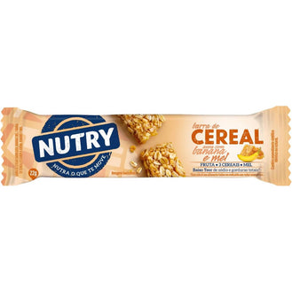 Nutry Barra de Cereais Aveia com Banana e Mel 22g - Com 3 Cereais, Fruta e Mel