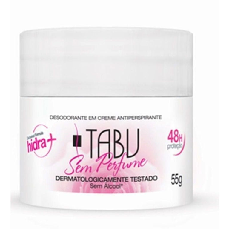 Desodorante Feminino Tabu Sem Perfume creme com 55g