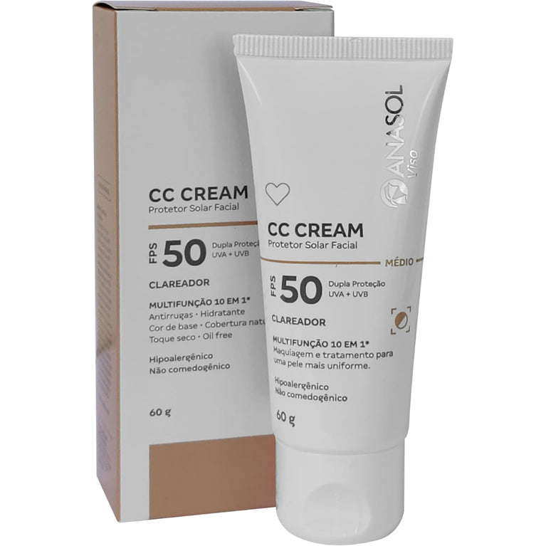 Anasol CC Cream Facial FPS 50 Médio 60g