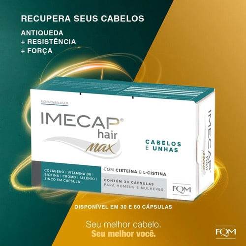 Imecap Hair Cabelos E Unha Para Homens E Mulheres 30 Cápsula - Drogaria Poupa Centro