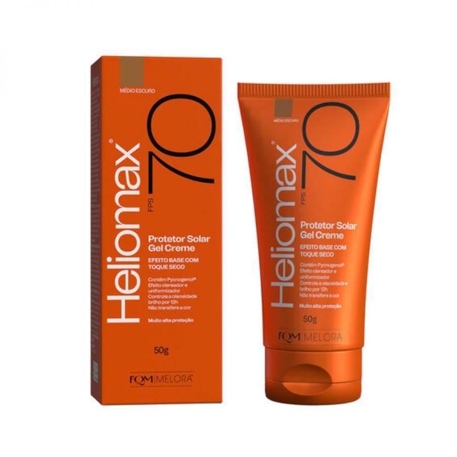 Protetor Solar Facial Heliomax Médio Escuro FPS 70 Com 50g - Drogaria Poupa Centro