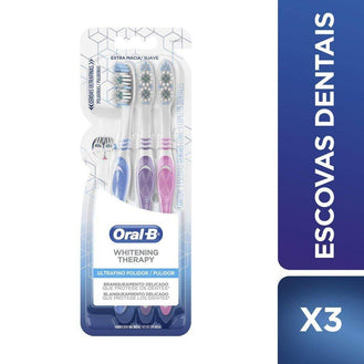 Escova Dental Oral-B Tamanho 40 - 3 Escovas Sensitive - Drogaria Poupa Centro