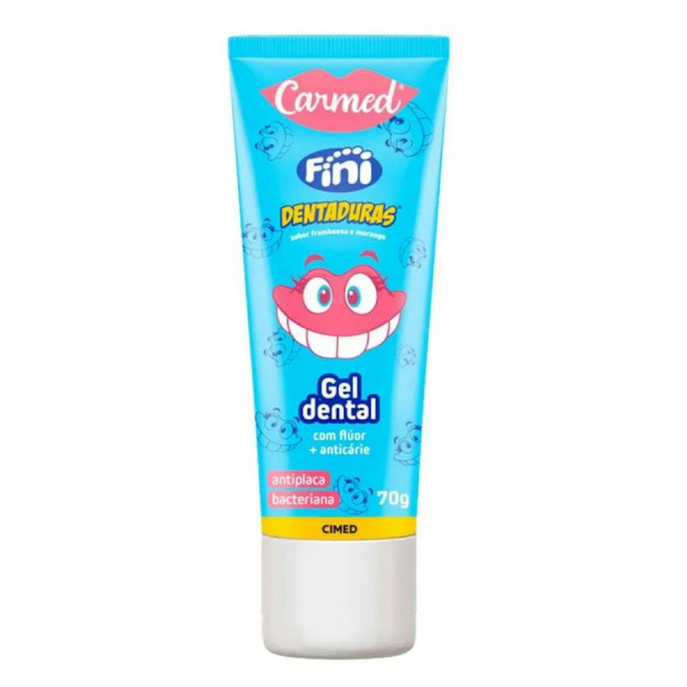 Kit Carmed Fini Gel Dental Beijos 70g + Dentadura 70g + Minhoca 70g