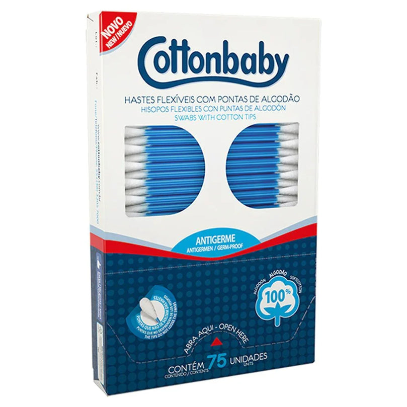 Hastes Flexíveis Cottonbaby C/75 - Drogaria Poupa Centro