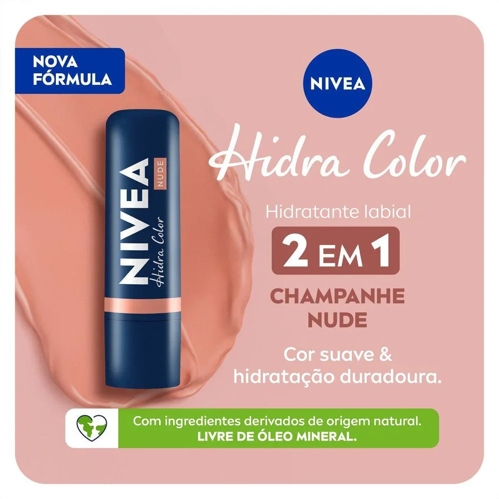 Protetor Labial Nivea Hidra Color Nude 2 em 1 4,8g