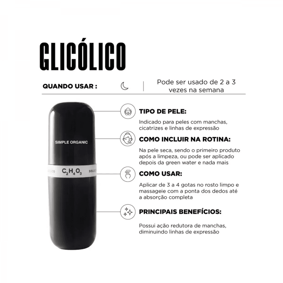 Solução Simple Organic Acido Glicolico 30Ml - Drogaria Poupa Centro