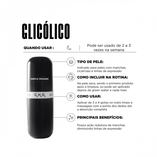 Solução Simple Organic Acido Glicolico 30Ml - Drogaria Poupa Centro