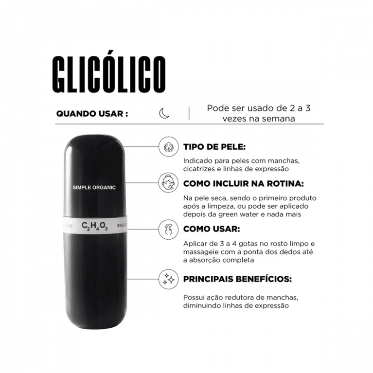 Solução Simple Organic Acido Glicolico 30Ml - Drogaria Poupa Centro