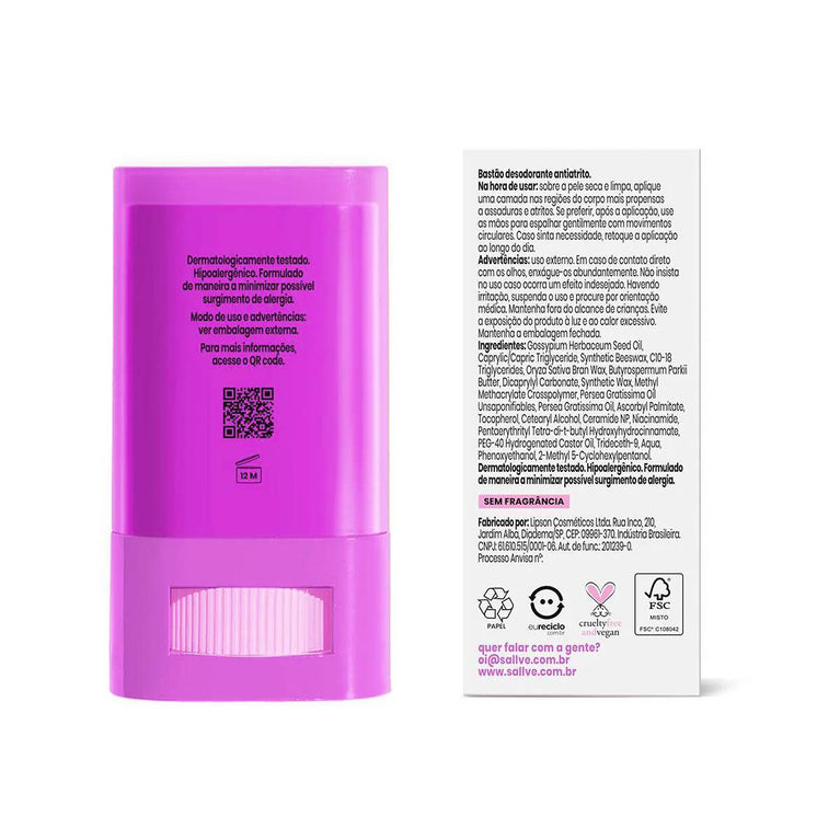 Bastão Corporal Antiatrito Sallve 15g