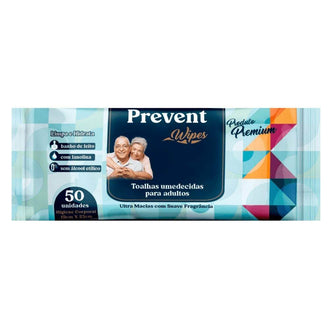 Toalha Umedecida Adulto Prevent C/50 - Drogaria Poupa Centro