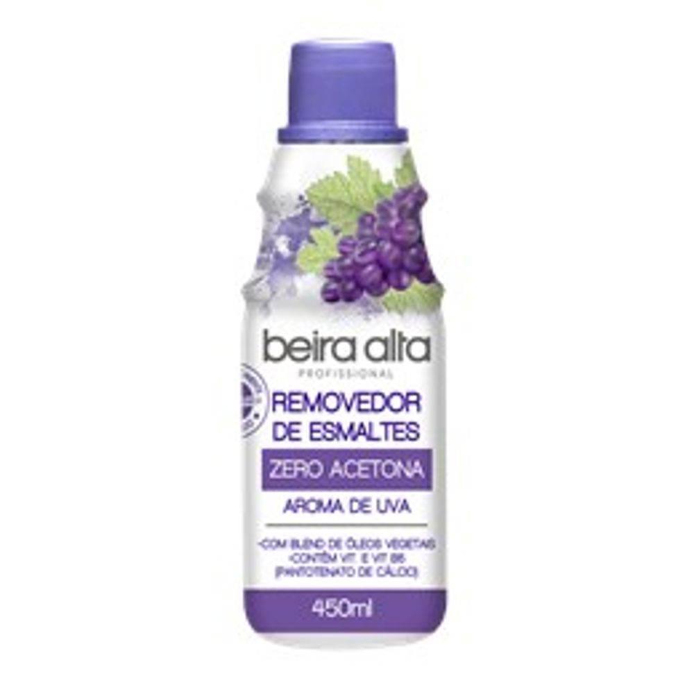 Removedor de Esmalte Beira Alta Zero Acetona uva com 450mL - Drogaria Poupa Centro