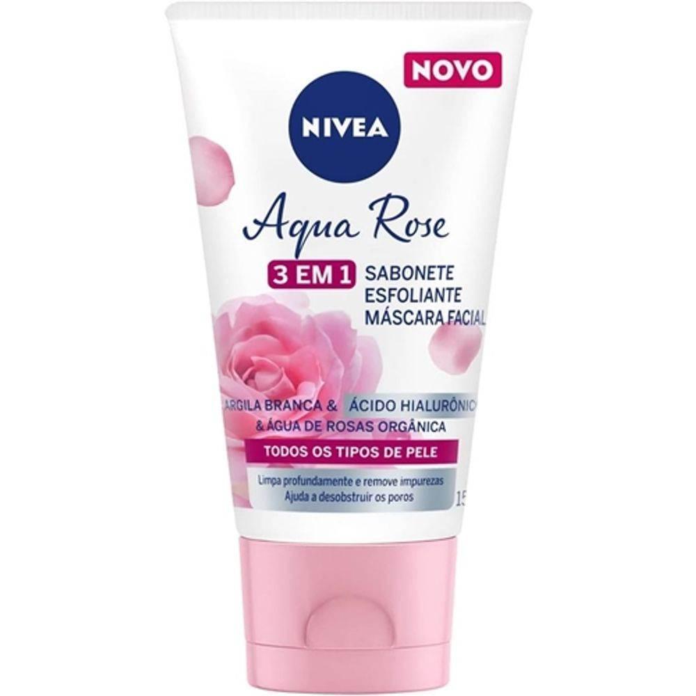 Sabonete Facial Nivea 150Ml 3Em1 Arg. Aqua Rose - Drogaria Poupa Centro