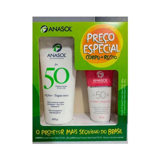 Kit Anasol Corporal FPS50 200ml + Facial FPS50 60G - Drogaria Poupa Centro