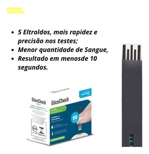 Tiras Para Medidor De Glicemia Glicocheck 50un - Hc489 Multi - Drogaria Poupa Centro