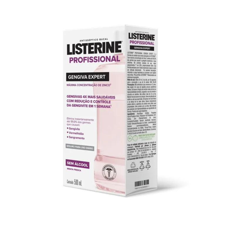 Antisséptico Bucal Listerine Profissional Genviva Expert 500ml