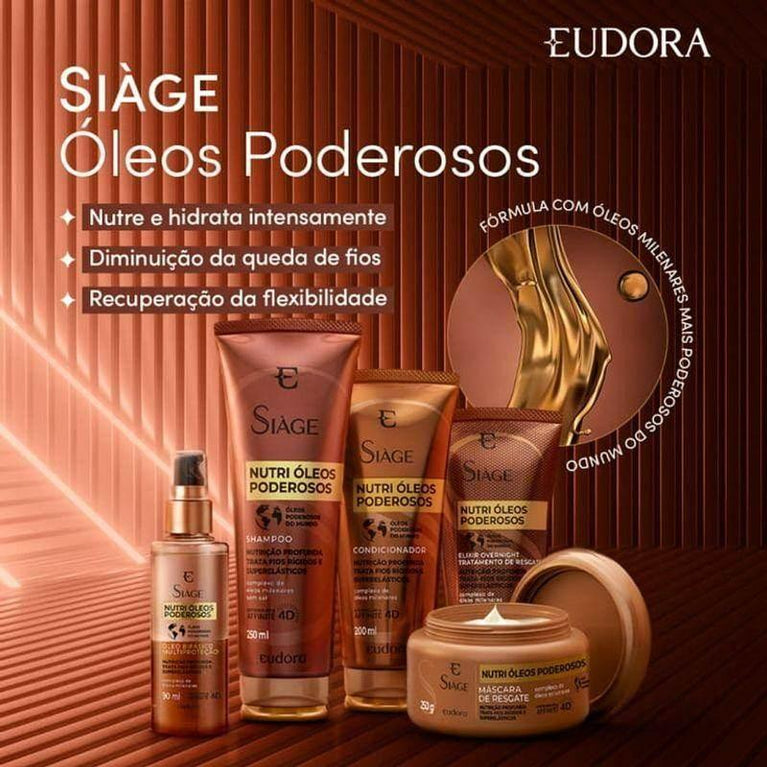 Shampoo Eudora Siage Nutri Oleos Poderosos 250Ml - Drogaria Poupa Centro