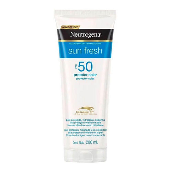 Protetor Solar FPS 50 Neutrogena Sun Fresh Loção 200ml - Drogaria Poupa Centro
