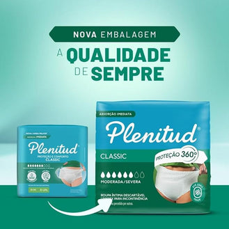 Plenitud Roupa Íntima Classic para Incontinência P/M-16 un