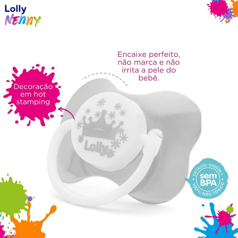 Chupeta Tipo Borboleta Sil R T2 N, Lolly, Neutro