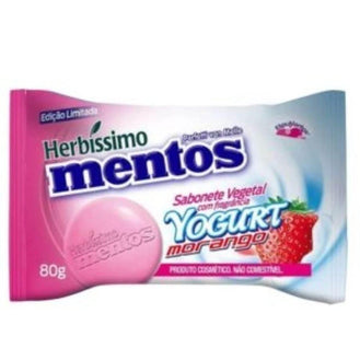 Sabonete Vegetal Herbissimo Mentos Yorgurt de Morango - 80g - Drogaria Poupa Centro