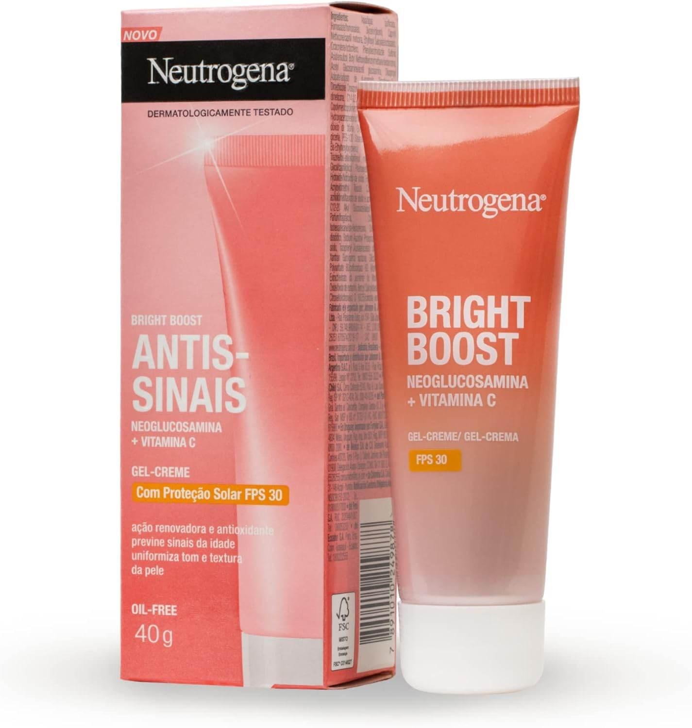 Neutrogena Gel Creme Facial Antissinais Bright Boost FPS 30, 40g - Drogaria Poupa Centro