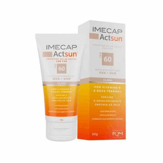 Protetor Solar Facial Imecap Actsun Fps60 Com Cor Claro 50g