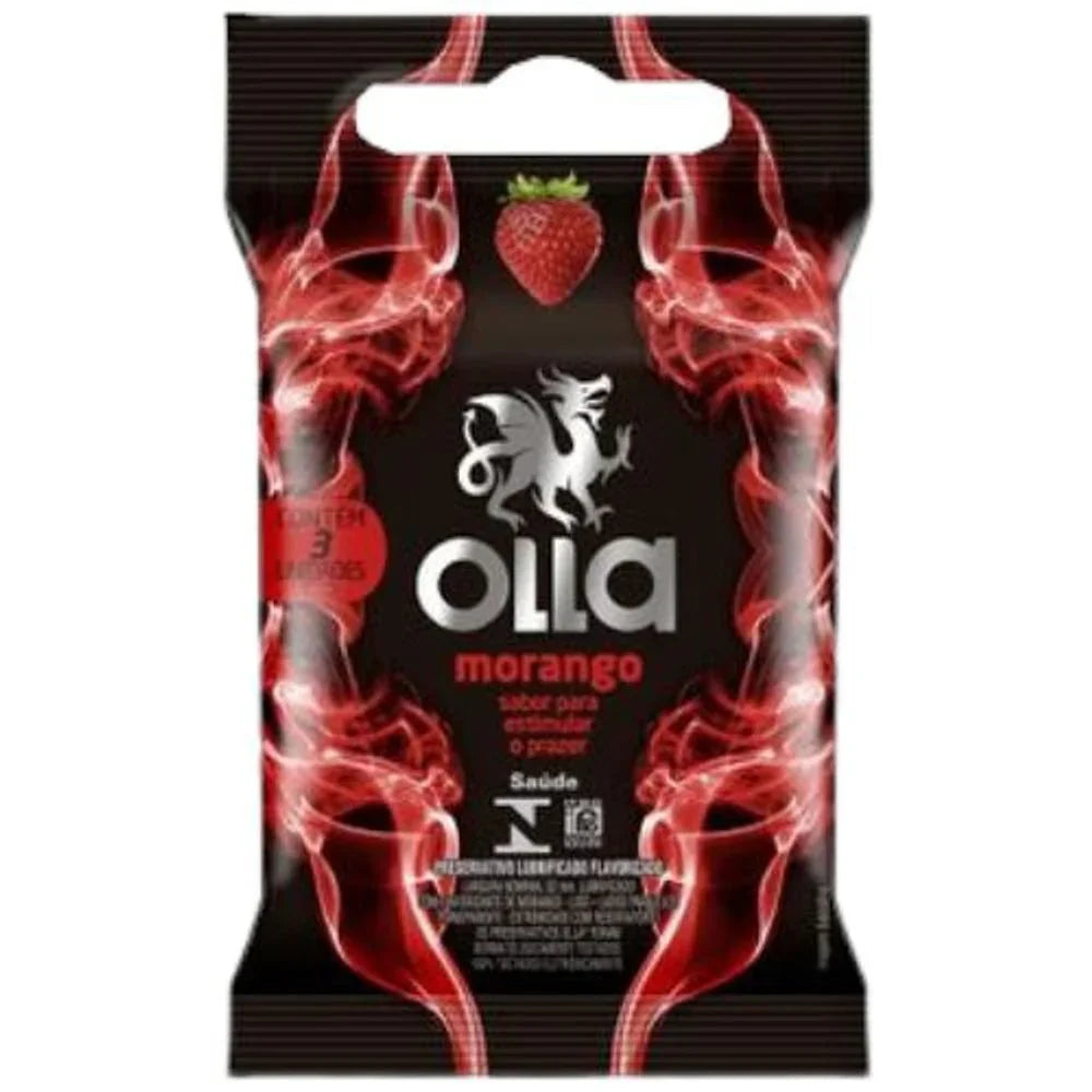 Preservativo Olla Morango Lub C/3