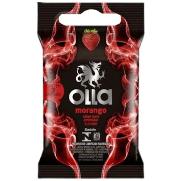 Preservativo Olla Morango Lub C/3