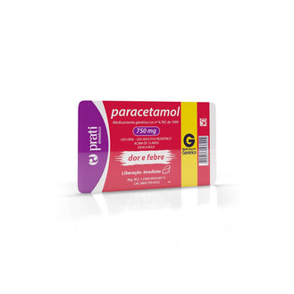 Paracetamol 750mg 10 Comprimidos Revestidos Genérico Prati-Donaduzzi
