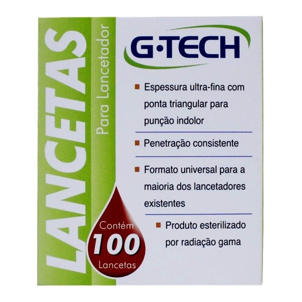 G-Tech Lancetas C/100 28G Caneta