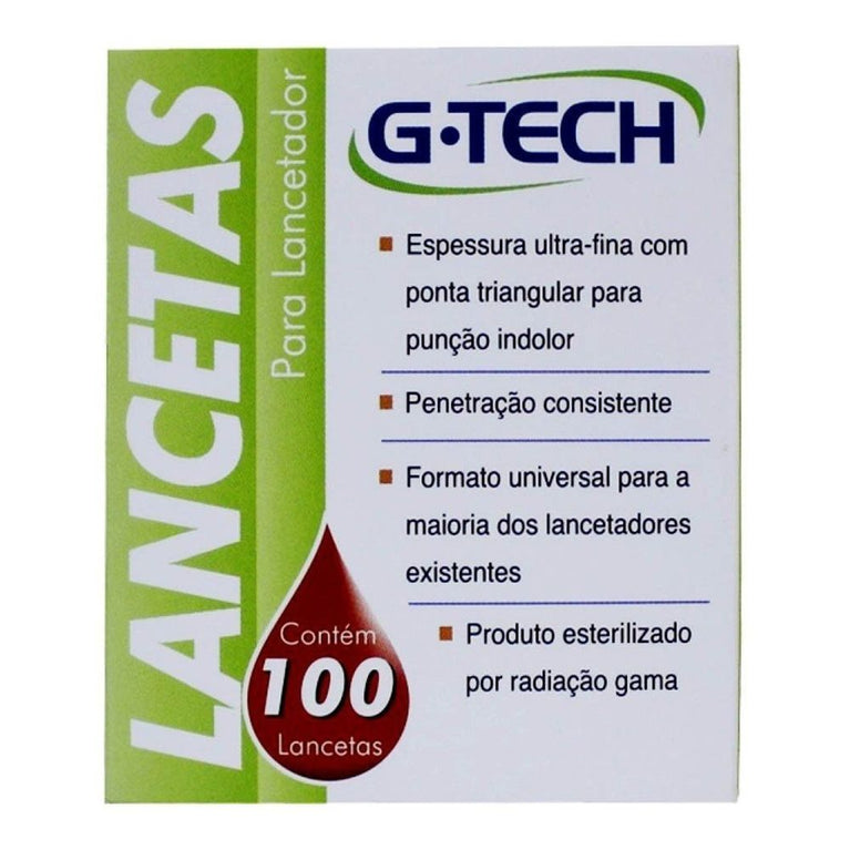 G-Tech Lancetas C/100 28G Caneta