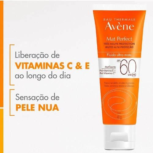 Avène Mat Perfect Fluido Ultramate Fps 60 Protetor Solar 40g - Drogaria Poupa Centro