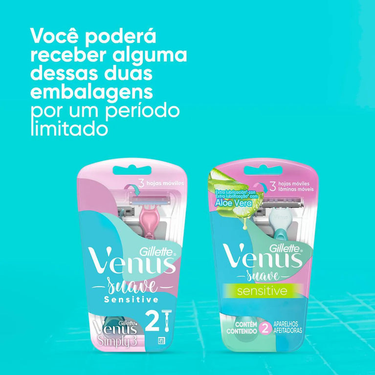 Aparelho de Depilar Gillette Venus Sensitive 4 Unidades