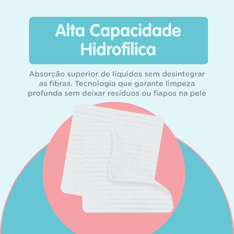 Algodão Quadrado QuadryBaby Lolly Bebê e Skincare 50 Un.