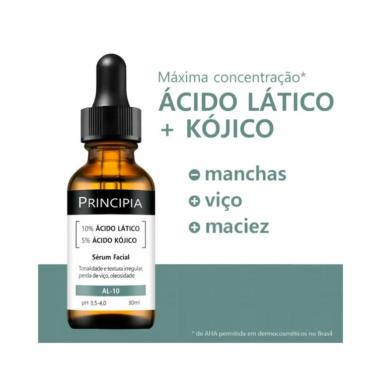 Principia Sérum Skincare 10% Ácido Lático + 5% Ácido Kójiko Al-10 com 30ml