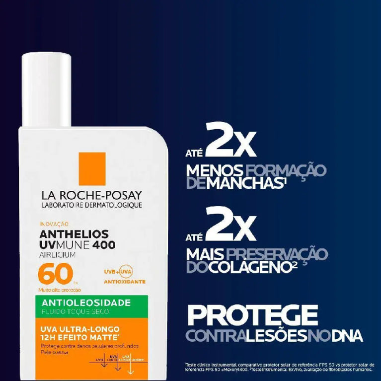 La Roche-posay Anthelios Airlicium Uvmune 400 Protetor Solar Facial Antioleosidade Fps60 40ml