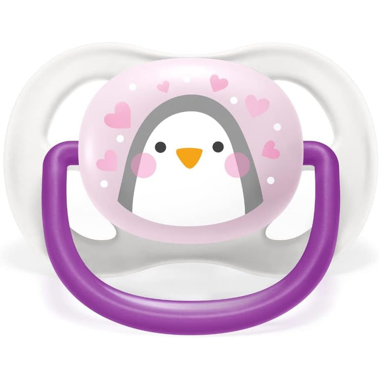 Chupeta Philips Avent Ultra Air 0-6 Meses Pinguim Rosa