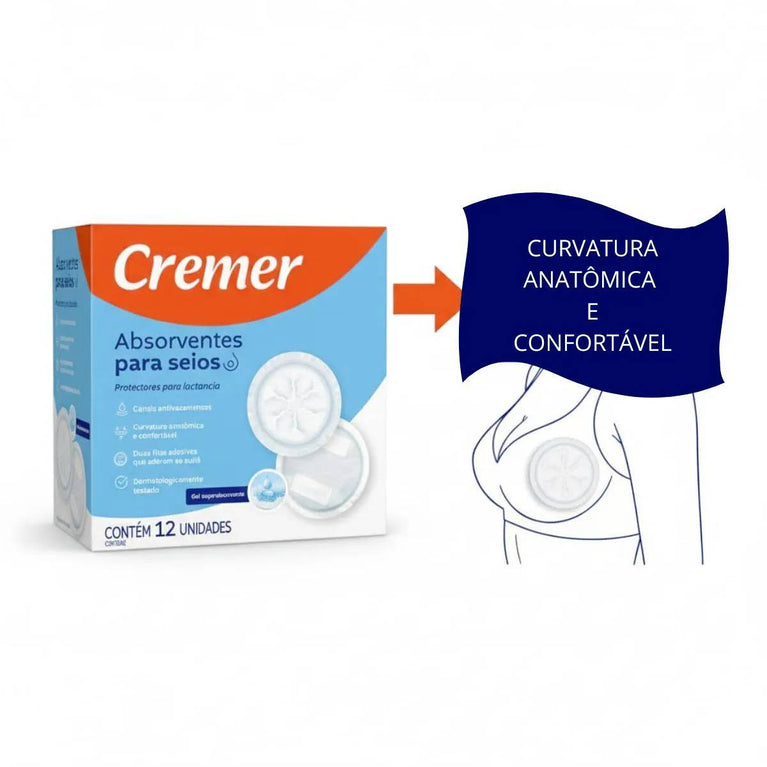 Absorvente para Seios Cremer 12 Unidades Gel Superabsorvente