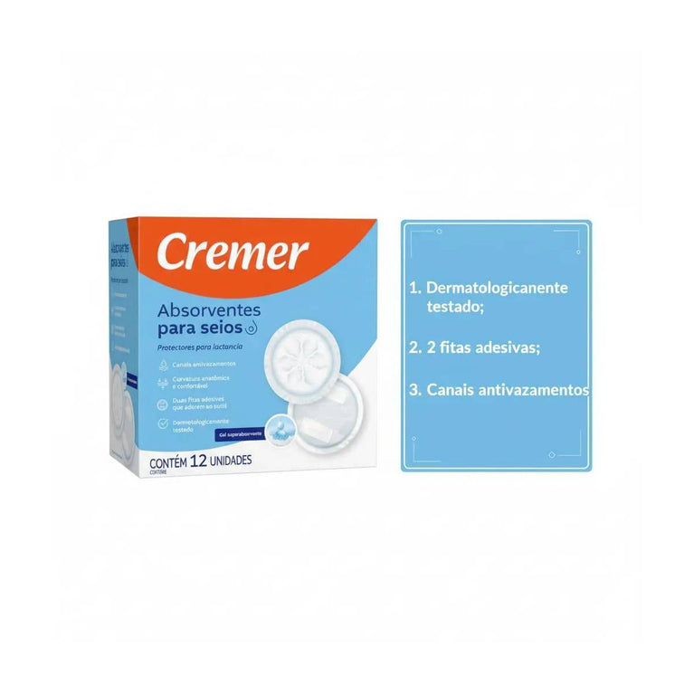 Absorvente para Seios Cremer 12 Unidades Gel Superabsorvente