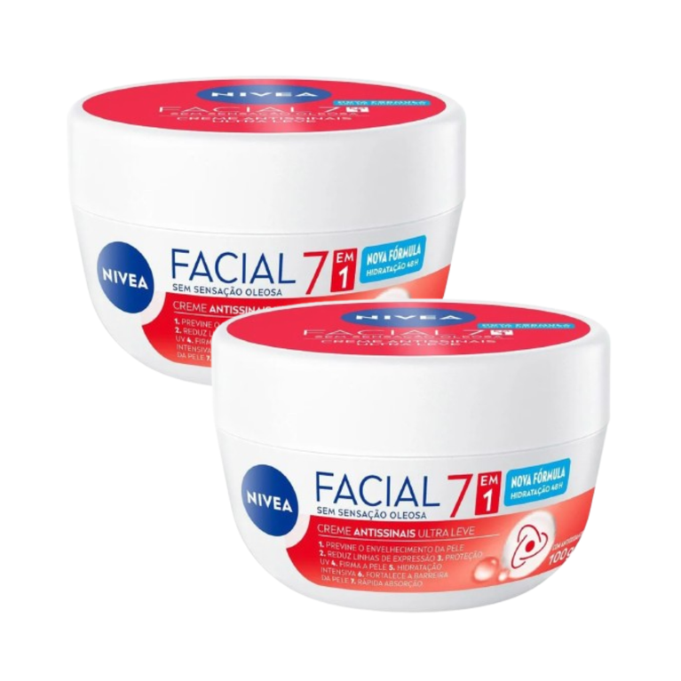 KIT COM 2 Hidratante Facial Nívea Antissinais Creme 100g