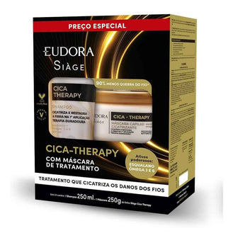 Kit Siàge Eudora Cica-Therapy Shampoo 250ml + Máscara 250g VALIDADE 31/10/26