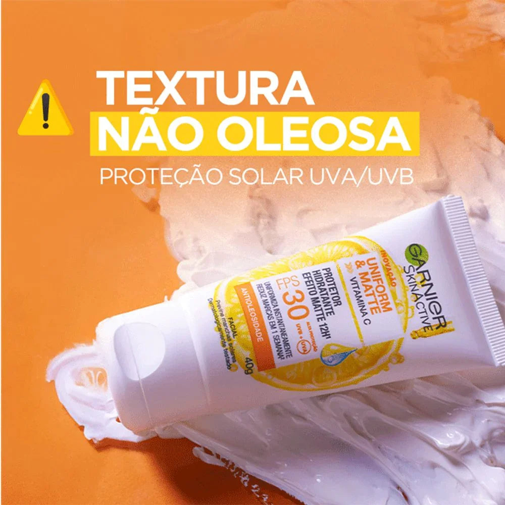 Protetor Solar Hidratante Facial Garnier Uniform & Matte FPS30 40g