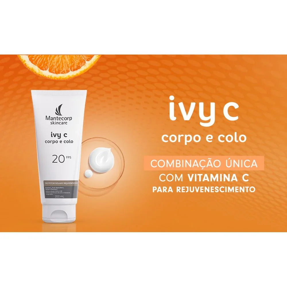Protetor Solar e Rejuvenescedor Ivy C - Colo e Corpo Fps20 200ml